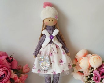 rag doll, ballerina Doll, Textile doll, decorative doll,collectible dolls , doll cotton, Fabric doll, Tilda doll, Home Decoration, Art doll