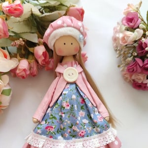 stof handgemaakte pop, Heirloom Cloth Doll, textiel prinses pop, ballerina Pop, perfect cadeau, Schattige pop, baby pop, fee pop, pop katoen