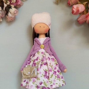 blonde hair doll, fabric doll, art doll, birthday gift, girls gift, textile doll,Rag doll, Heirloom Cloth Doll, stuffed doll, soft doll