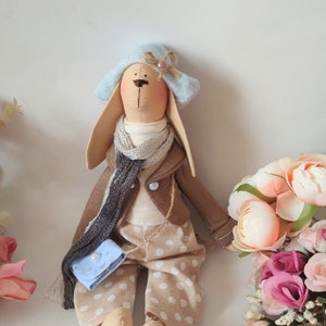 Conejo muñeca hecha a mano, juguetes de conejo, regalo de conejo, conejito de algodón suave, conejito hecho a mano, muñeca de tela, muñeca de reliquia, juguete suave, juguete decorativo, regalo de bebé