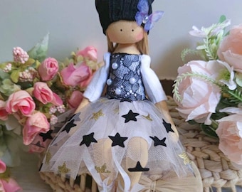 Bright gift, Fabric Doll, textile doll, Cloth doll, Gift Idea, Rag Doll, Tilda doll, Soft doll, Stuffed doll, fairy doll, ballerina doll