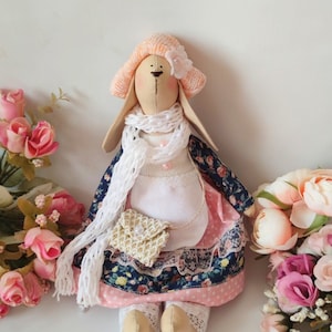 Rabbit Handmade doll,Rabbit toys,Rabbit gift,Cotton Bunny Soft,Handmade bunny,Cloth doll,heirloom doll,Soft toy,decorative toy, baby gift
