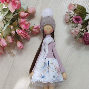 Handmade doll, Tilda dolls, Decorative Doll, Shabby Chic Nursery, Little Girl toys, Shabby Cloth dolls,ballerina doll.Fabric Doll