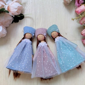 Little handmade rag doll, textile pocket doll for dollhouse, Small doll, Shabby Cloth dolls, fairy doll, tiny doll, miniature cloth doll