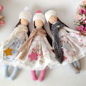 handmade doll, Fabric Doll, Rag Doll, girl gift, softie doll, collectible doll, doll cotton, Interior doll, stuffed doll, Heirloom doll