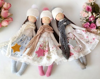 handmade doll, Fabric Doll, Rag Doll, girl gift, softie doll, collectible doll, doll cotton, Interior doll, stuffed doll, Heirloom doll