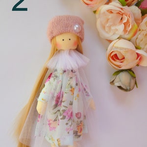 Small doll, Shabby Cloth dolls, mini rag doll, textile pocket doll, Textile Angel, fabric doll, fairy doll, baby doll, wedding gift 2