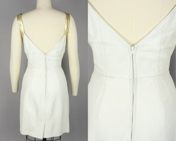 1980s North Beach Leather Dress · Vintage 80s Whi… - image 4