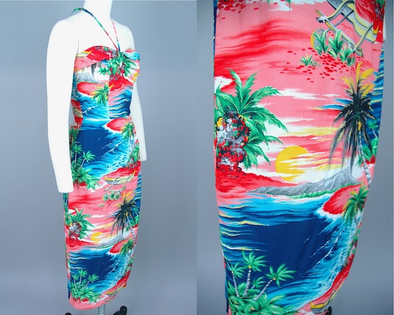 1940s Rayon Hawaiian Dress | Vintage 40s 'Hale Ha… - image 2