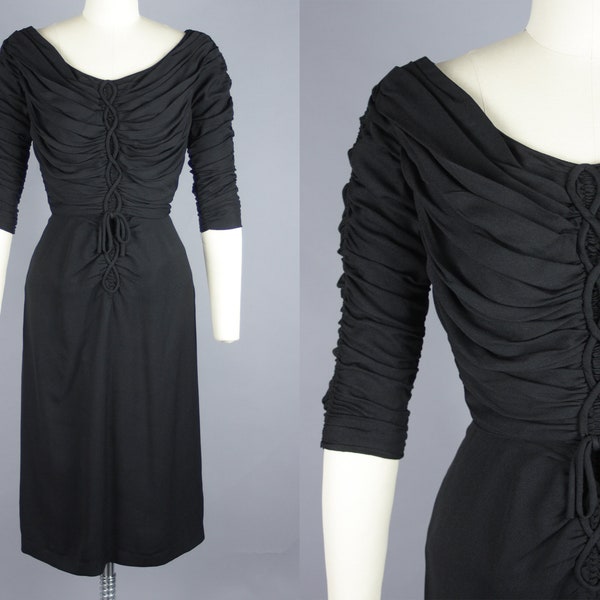 1960s Black Ribbon Cocktail Dress | XS/S