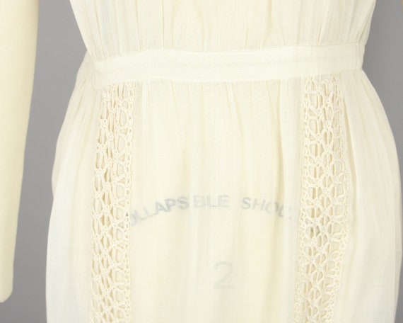1910s Ivory Cotton Dress · Vintage 10s Lace & Voi… - image 5