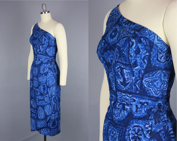 1950s One Shoulder HAWAIIAN Dress | Vintage 50s '… - image 2