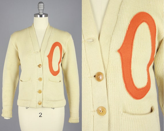 1930s Collegiette Cardigan | Vintage 30s Cream Woo