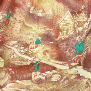 1950s John Wolf GOLD RUSH Skirt Vintage 50s Scenic Novelty Print Cotton Skirt small / medium image 5