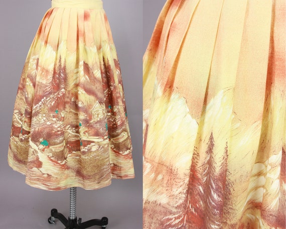 1950s John Wolf GOLD RUSH Skirt | Vintage 50s Sce… - image 2