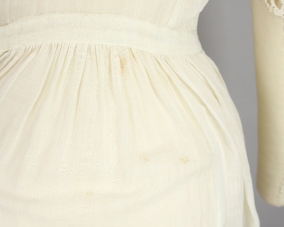 1910s Ivory Cotton Dress · Vintage 10s Lace & Voi… - image 8