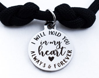 I Will Hold You, In My Heart Forever, Memorial Sieraden, Verstelbare Armband, Verlies van Loved On, Ter ere, Sterfgeval Gift, Sympathie Charme