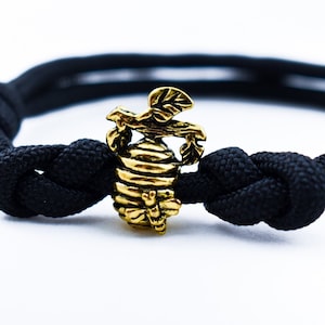 Bee Hive Bracelet, Honeybee,  Bumble Bee, Honey Gift, Adjustable Bracelet, Paracord Jewelry, Bee Bead, Beehive, Apiary, Beekeeper Gift