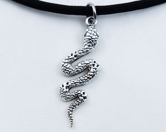 Collar de serpiente, Joyas de serpiente, Collar de paracord, Serpiente de plata, Deslizarse, Idea de regalo de reptil, Collar de boa, Boa Constrictor, Vida silvestre