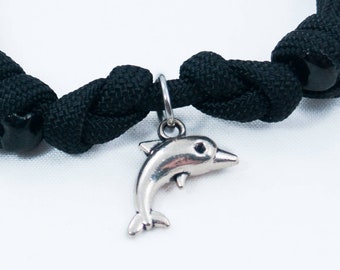 Dolphin Bracelet, Dolphin Charm, Beach Bracelet, Adjustable Bracelet, Dolphin Gifts, Dolphin Jewelry, Porpoise Bracelet, Paracord Bracelet