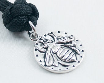 Bumblebee Medallion, Paracord Necklace, Bee Jewelry, Honey Bee, Honeybee, Bumble Bee, Bee Necklace, Gardener Gift, Gardening, Insect Charm