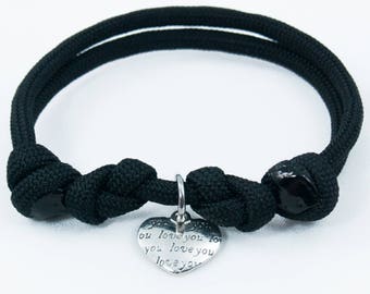 Pulsera Love You, Pulsera de Corazón, Regalo de San Valentín, Día de San Valentín, Regalo de Amor, Pulsera de Amor, Pulsera Ajustable, Regalo de Esposa, Regalo de Novia
