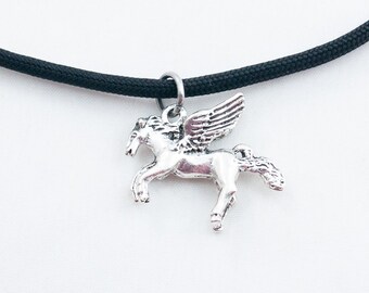 Pegasus Necklace, Horse Jewelry, Flying Horse, Colt, Filly, Fantasy Pendant, Mythical Creature, Greek Mythology, Ancient Greece, Equestrian