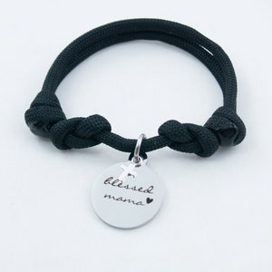 Blessed Mama Stainless Steel Charm with Adjustable Bracelet + Optional Cross and Heart Charms