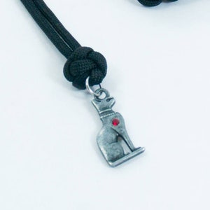 Egyptian Cat Necklace, Paracord Necklace, Egypt Cat, Kitten Necklace, Ancient Egypt, Ancient Cat, Cat Jewelry, Egyptian Gifts, Feline Gifts