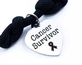 Cancer Survivor, Adjustable Bracelet, Remission Jewelry, Paracord Bracelet, Hate Cancer, Beat Cancer, Cancer Recovery Gift