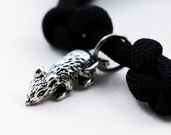 Pulsera de ratón, ratones, regalo de roedores, pulsera ajustable, ratón de casa, pulsera de rata, rata mascota, accesorio Paracord, joyería de rata, animal pequeño