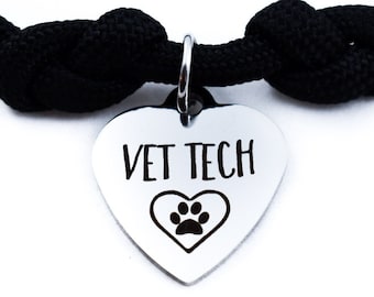 Vet Tech, Verstelbare Armband, Veterinaire Technicus, Dierenarts, Dierenziekenhuis werknemer, Gift voor Vet Tech, Paracord Armband, Koord