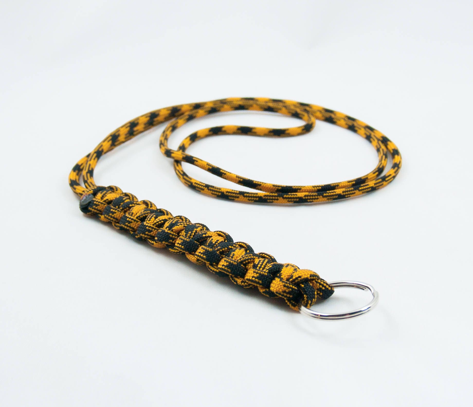 Paracord Lanyard Yellow Lanyard Badge Holder ID Badge Etsy