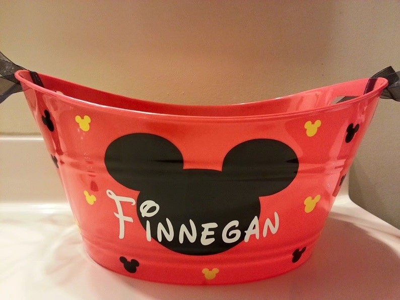 Mickey or minnie mouse basket tote bucket storage gift Etsy