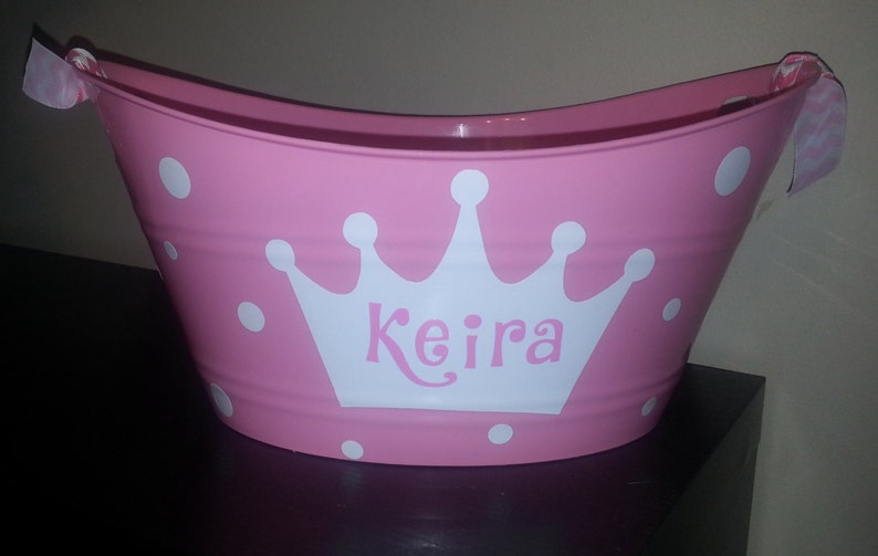 Personalized / Customized Basket plastic tote Toy storage Etsy