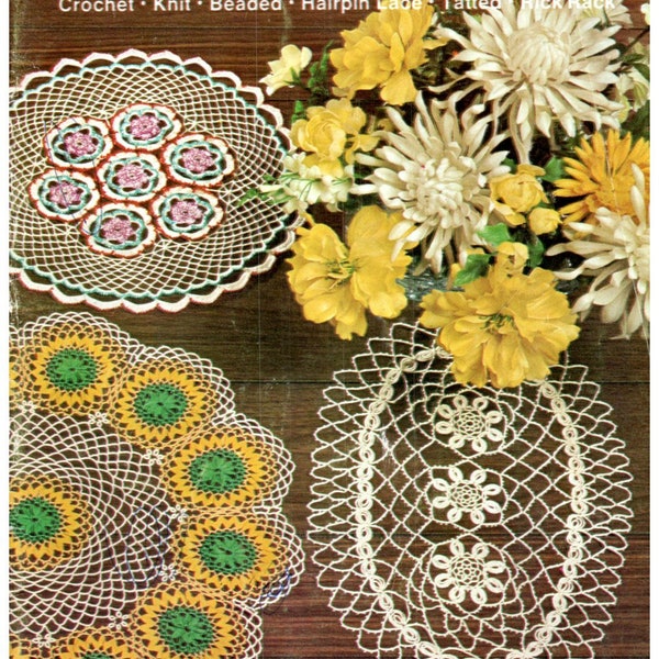 Vintage Crochet Doily Patterns 1967 Priscilla Doilies Rick Rack Knit Hairpin Lace Tatted Coats & Clark's Book No. 174  Downloadable PDF