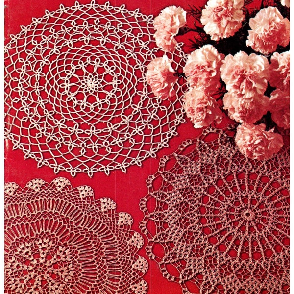 Vintage Crochet Doily Patterns Priscilla Doilies Knit Hairpin Lace Tatted Coats & Clark's Book No. 197  Downloadable PDF Instructions