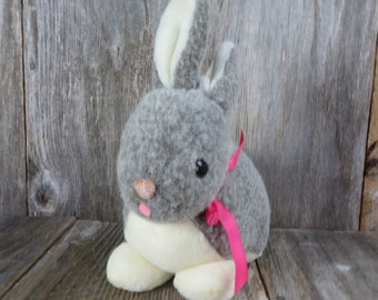 Vintage Bunny Plush Rabbit Love Land Life Like Stuffed Animal Gray
