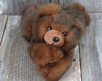 Brown Teddy Bear Plush Minky Pillow Stuffed Animal MJC Purr-Fection 1992 Soft