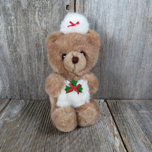 Vintage Bear with Hand Muff and Hat Plush Little Cuddlers Douglas Company 1987 Korea Christmas