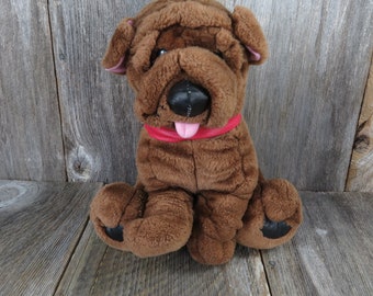 black shar pei stuffed animal