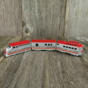 Vintage Silver Star Train Ornament Die Cast Hallmark 1992 Red