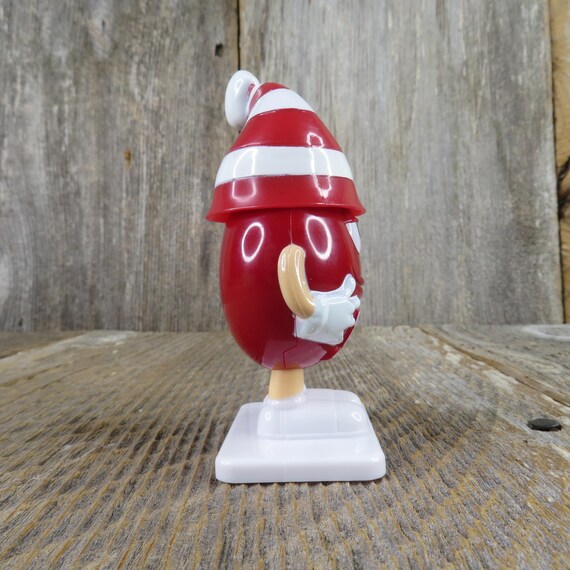 Red M&M Character Christmas Figurine in a Removable Santa Hat Mars
