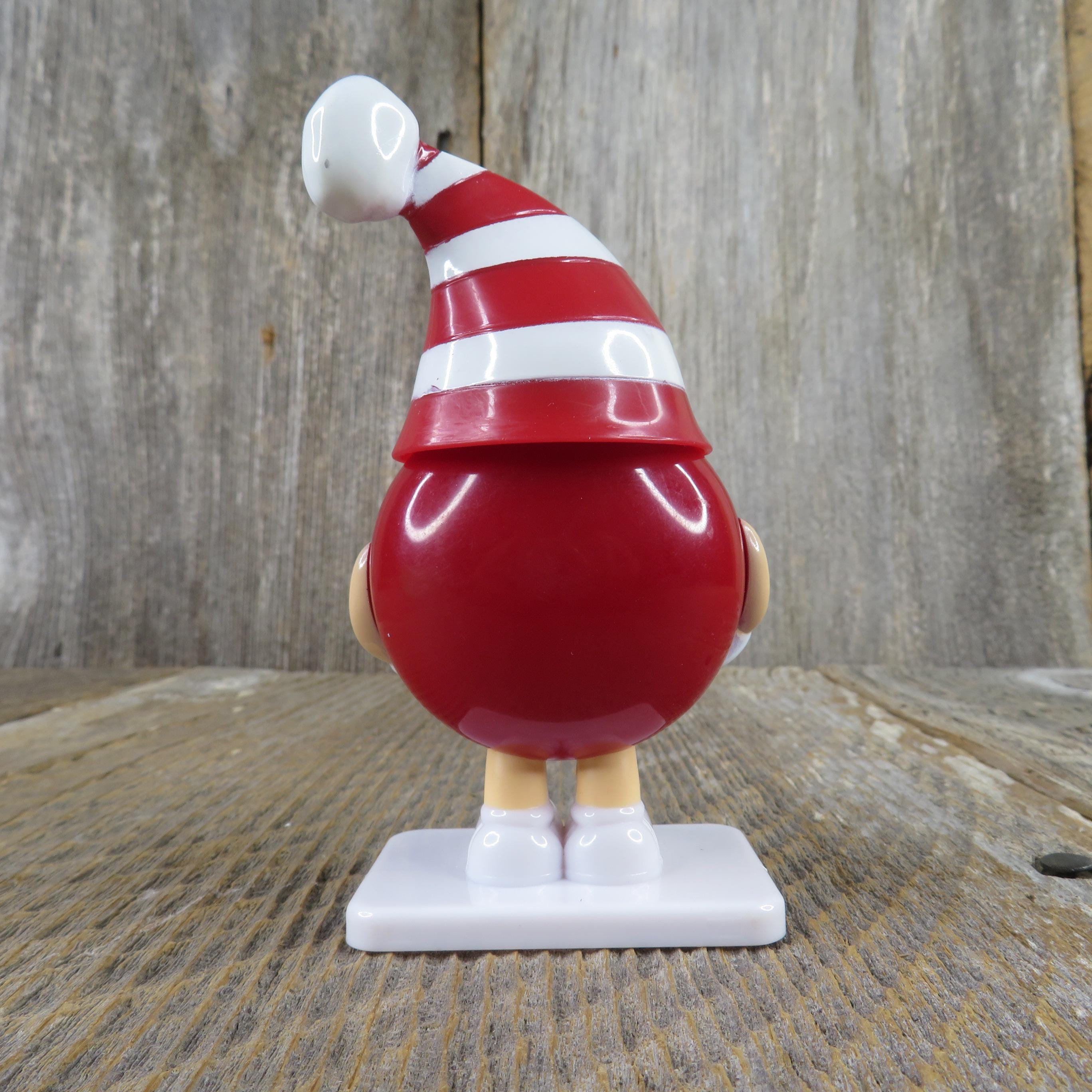 Red M&M Character Christmas Figurine in a Removable Santa Hat Mars