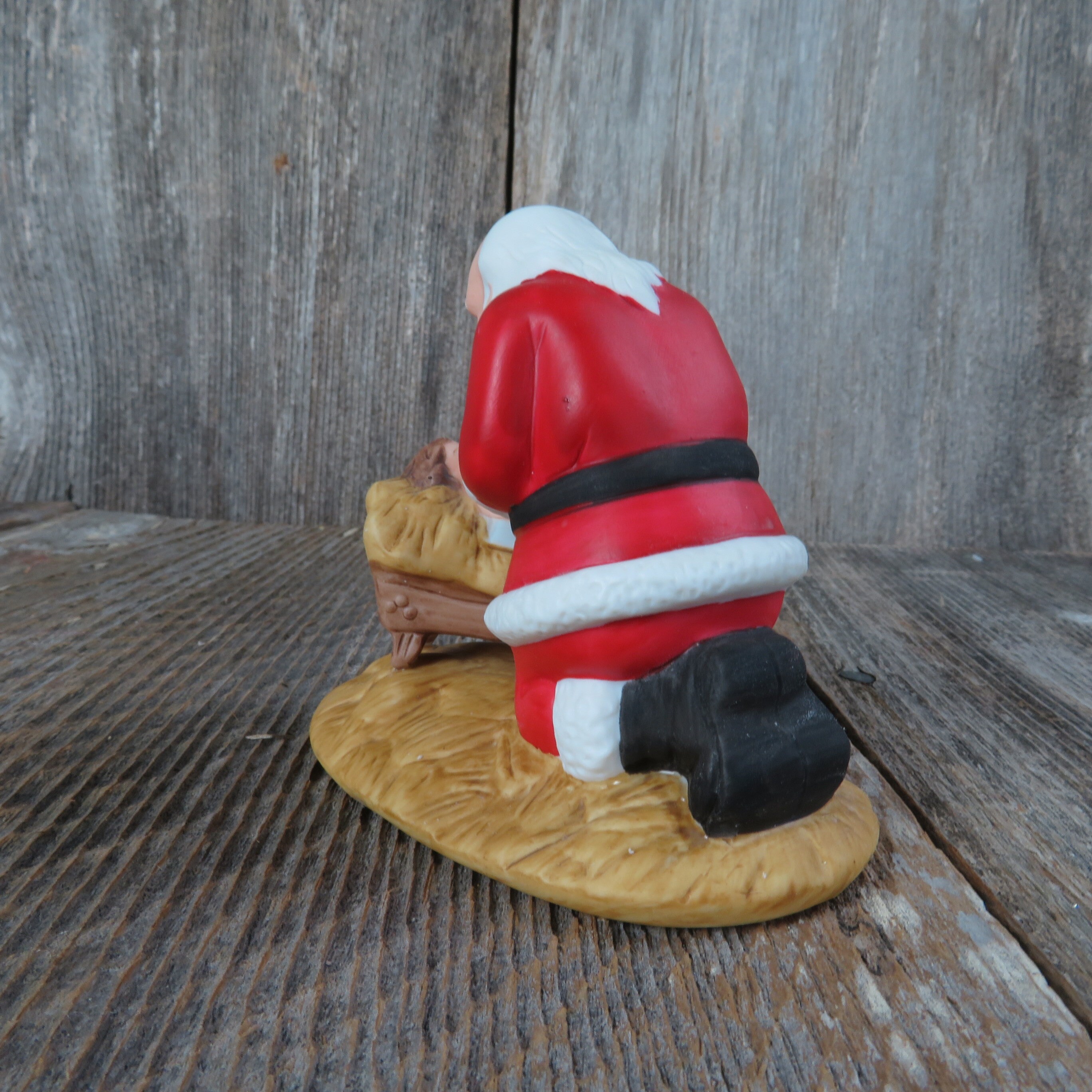 Vintage Kneeling Santa Jesus Figurine Jesus Christ Manger Etsy