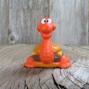 Vintage Cheeseburger Dinosaur McDonald&#39;s Happy Meal Toy Orange Rubber 1990 Thailand