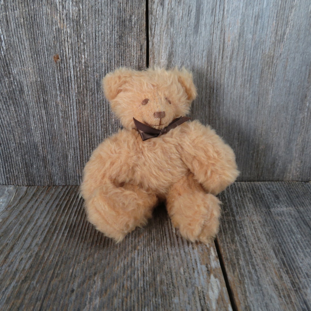 Vintage Jointed Teddy Bear Plush Handmade Stitched Face