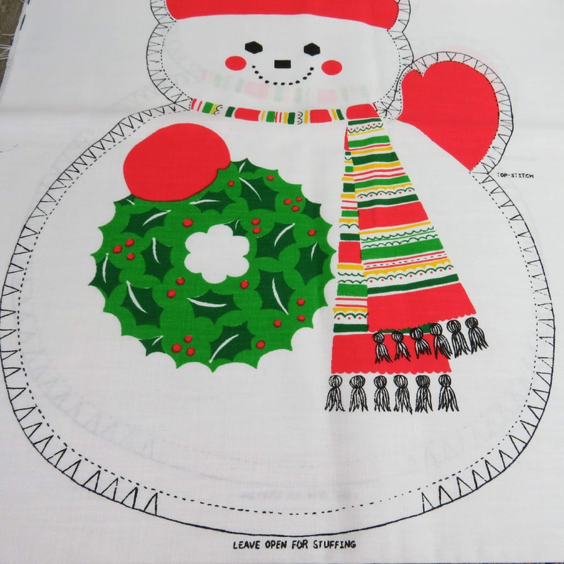 Snowman Fabric Panel Cut Sew Stuffed Animal Decoration Toy Pillow Springs Mills