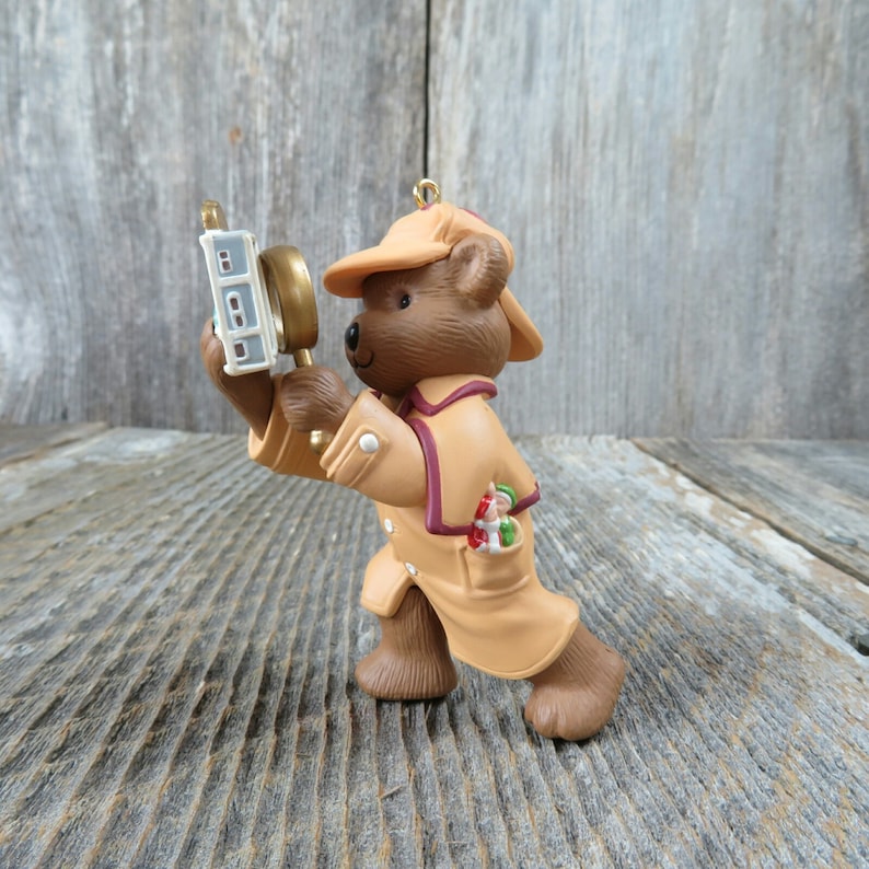 Vintage Teddy Bear Detective Ornament Hallmark Holiday Pursuit Etsy