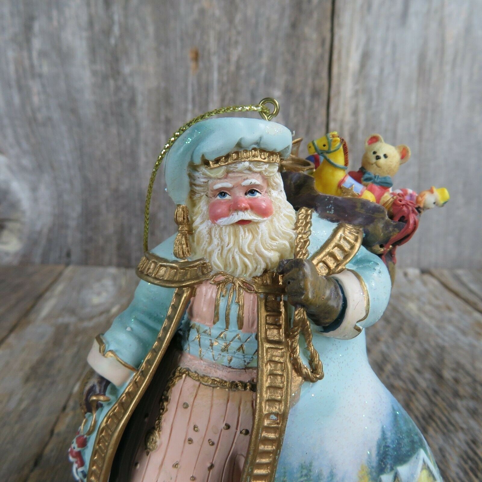Woodland Christmas Santa Ornament Thomas Kinkade Old World Ashton